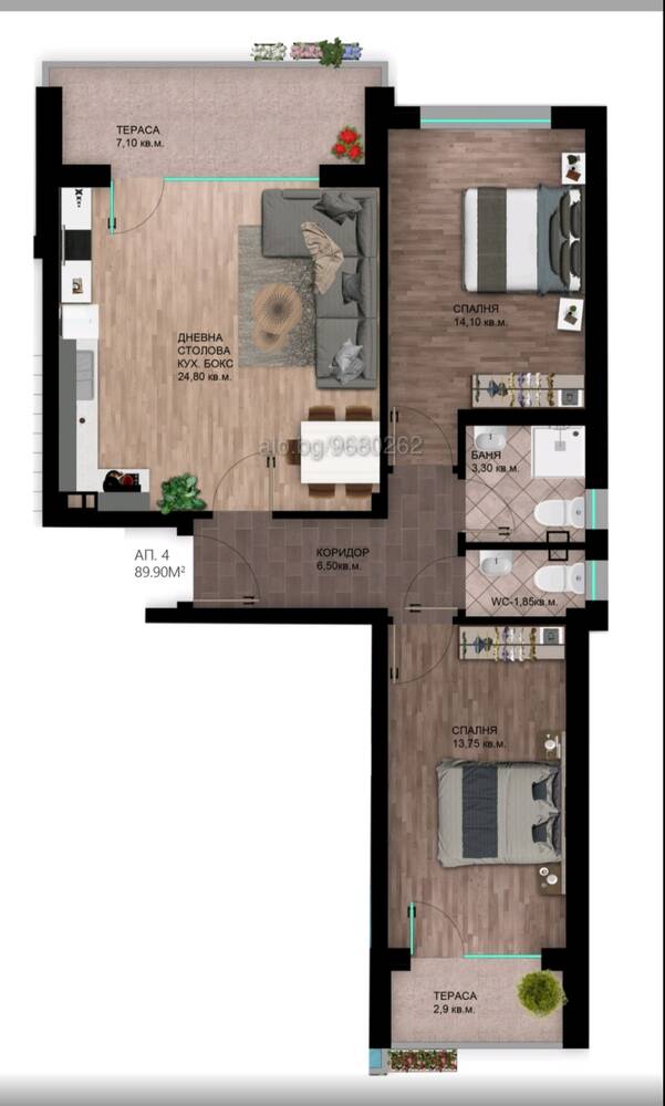 2 bedroom Apartment  in Algara Premium complex — снимка 3 (Hristo Smirnenski, Пловдив)